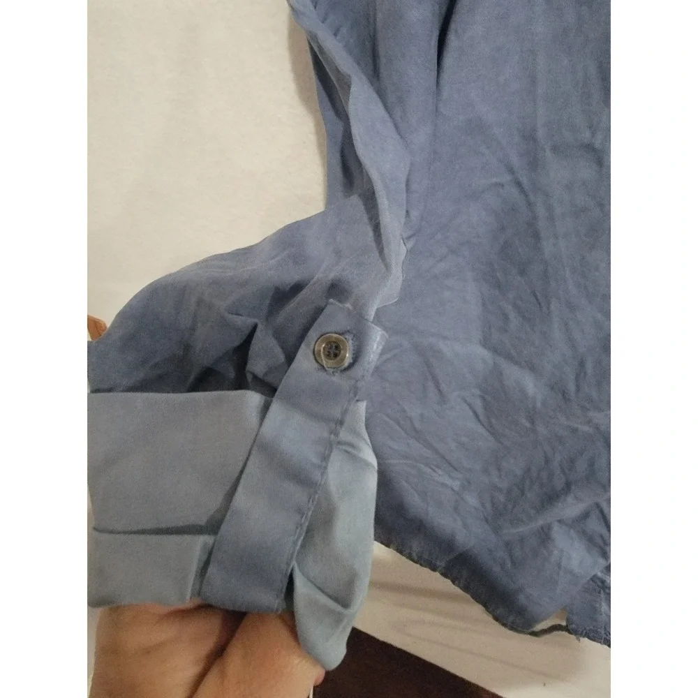 SIRELY'S Couture‎ Italy Blue Shredded Sequin Back Hood Jacket Boho Lagenlook OS